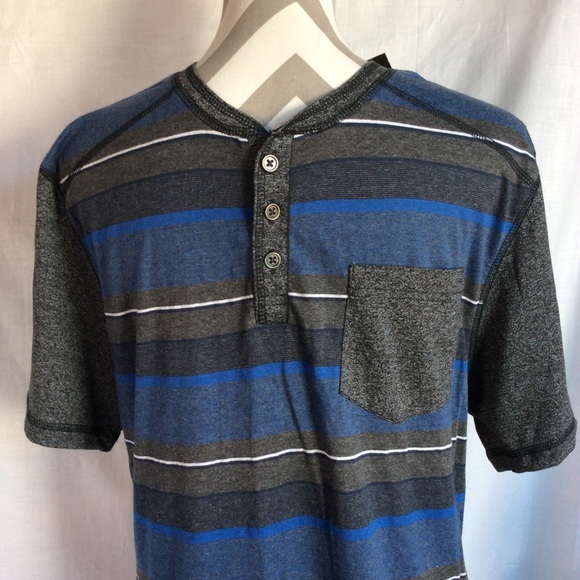America Crusader Blue/Gray Striped 3 Button Shirt - Picture 2 of 8